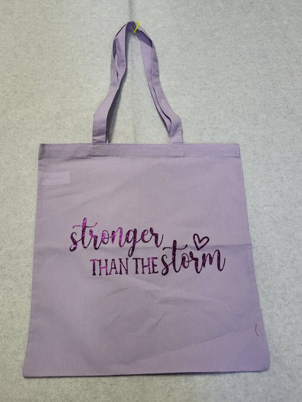 "Stronger Than The Storm" Medium Tote Bag. Canvas, Christian, Inspirational